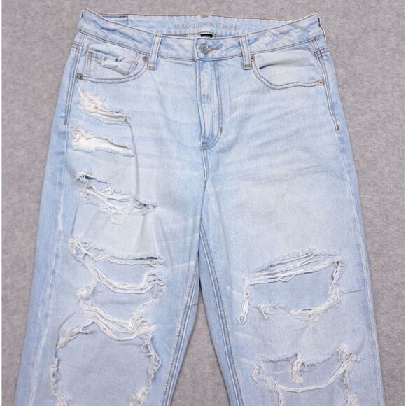 American Eagle Strigid Women's Jeans 12 Reg Distressed Ripped Denim Mom Jean NWT - Picture 6 of 16